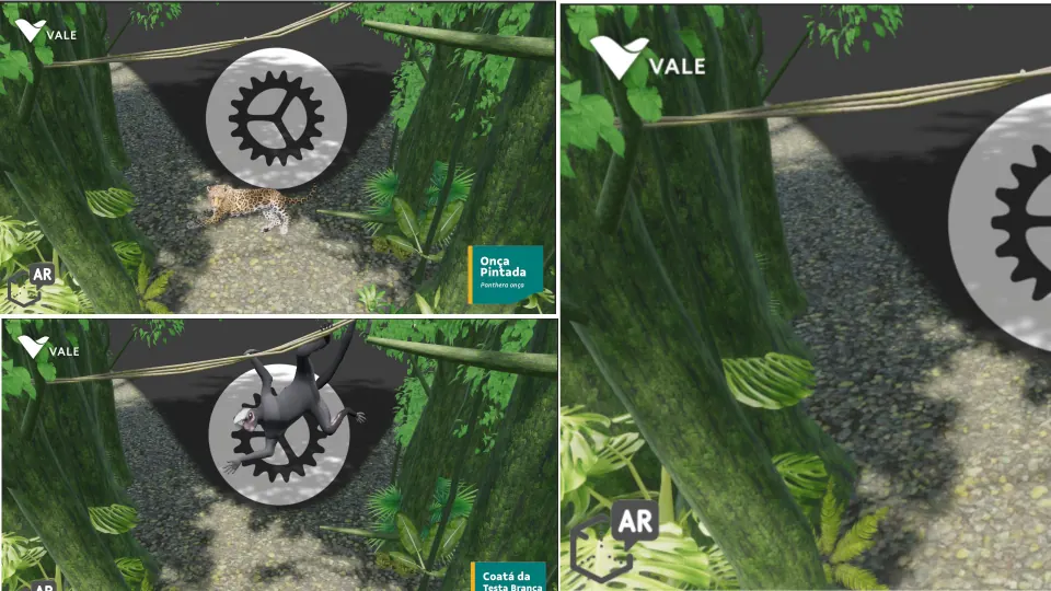 ARMazônia augmented-reality scene with Amazon-themed content