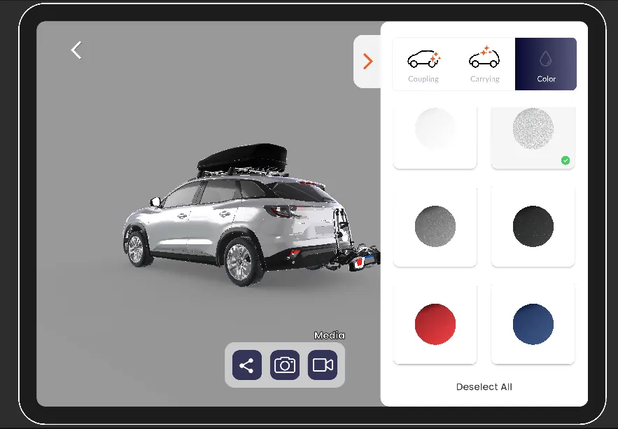 Mobile augmented-reality interface for customizing a vehicle