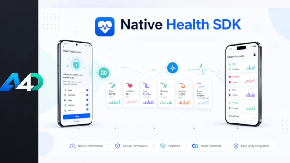 Native Health SDK for Unity dashboard and mobile health permissions