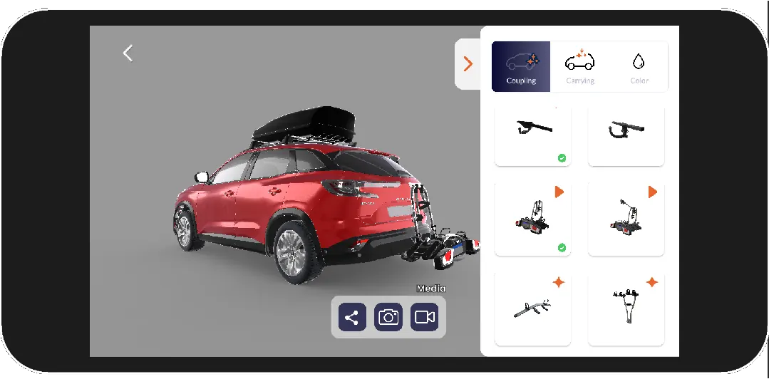 Augmented vehicle customization view on iOS