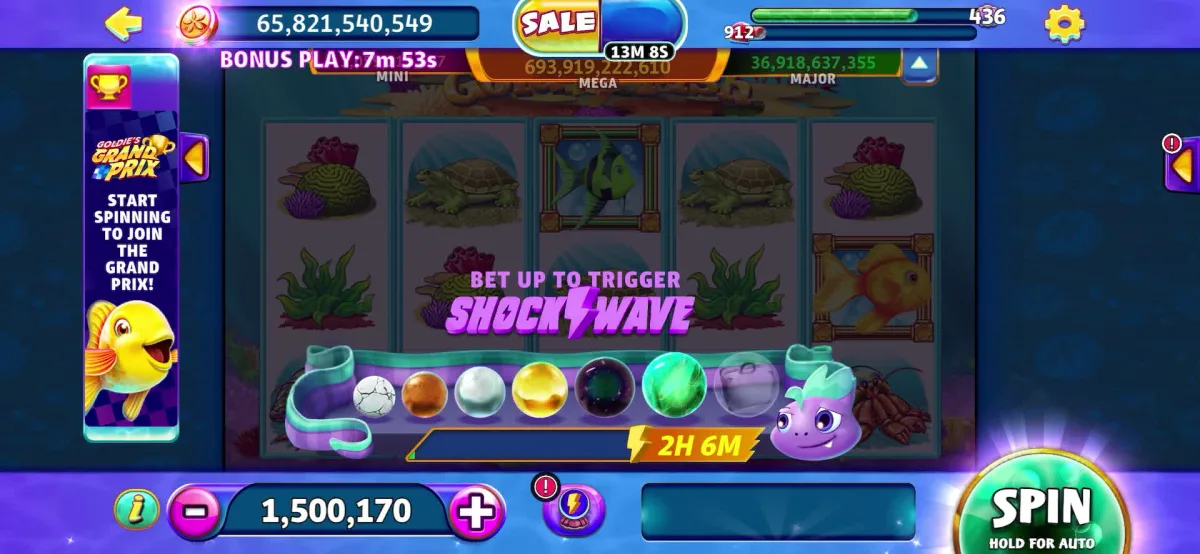 Gold Fish Shockwave feature interface