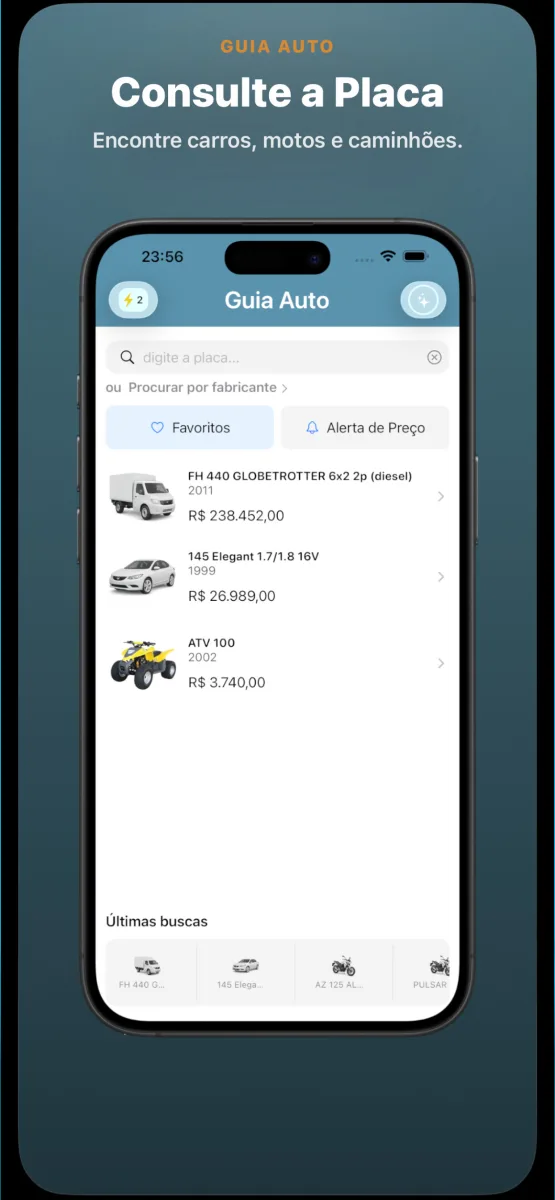 Guia Auto plate lookup interface