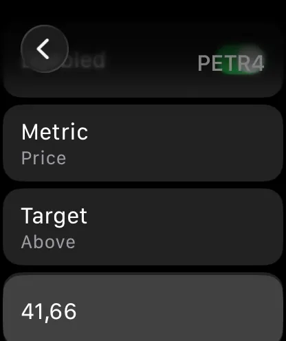 Trade Alert notification on Apple Watch
